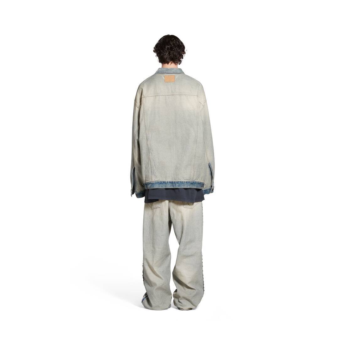 Shop Balenciaga Oversized Jacket In Blue