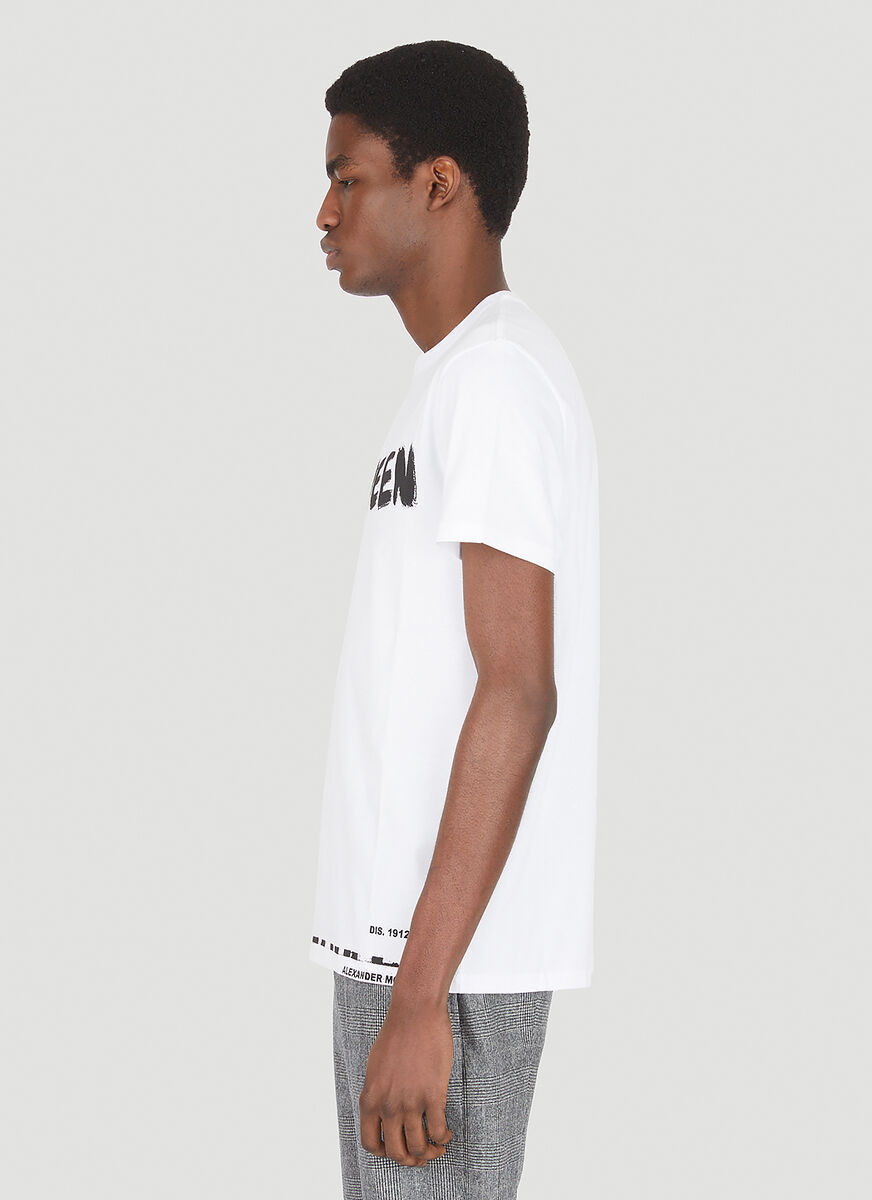 Alexander Mcqueen Mcqueen Grafitti Logo Cotton T-shirt In White