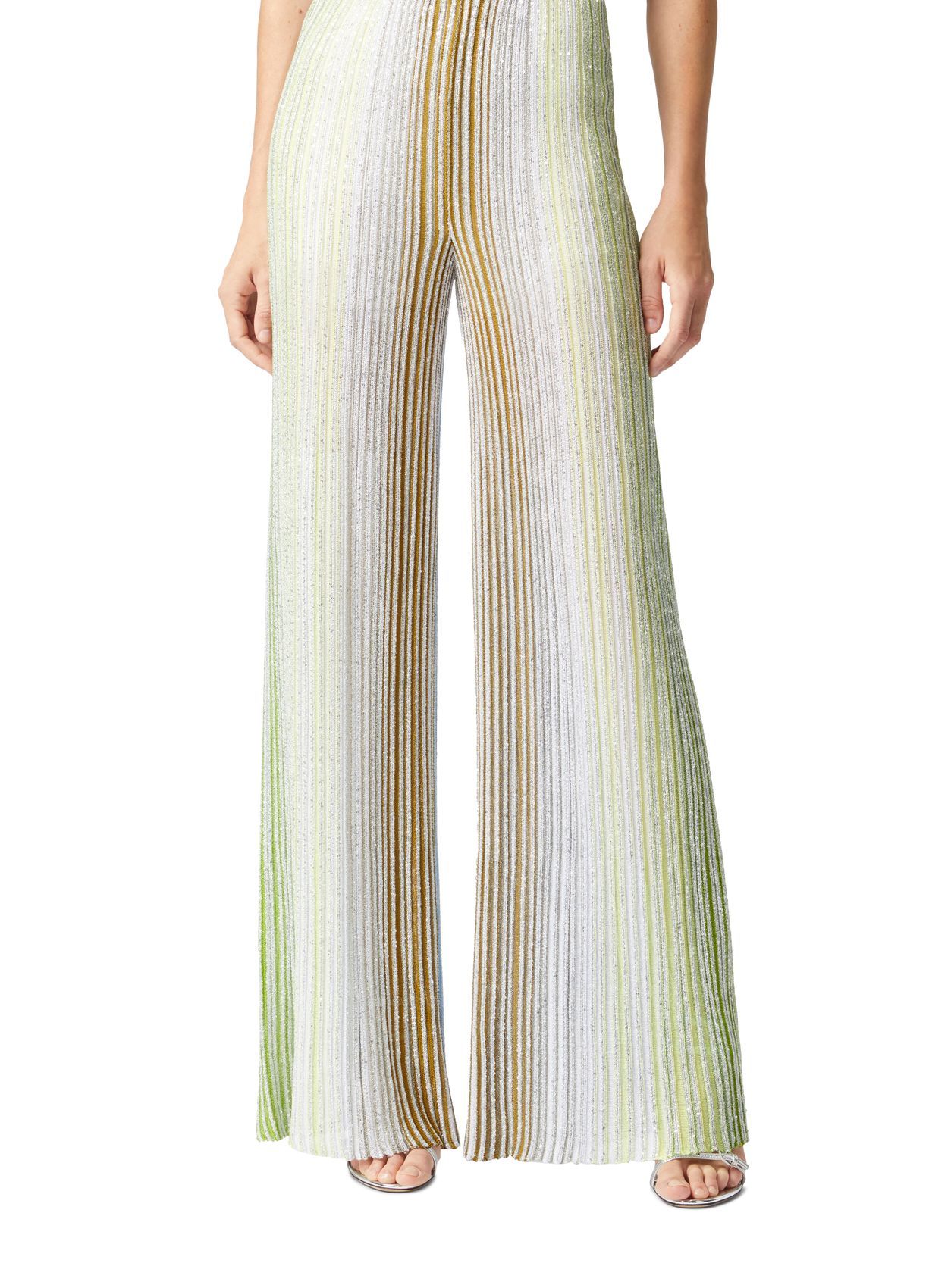 Missoni Women's Multicolor Knit Palazzo Pant In White