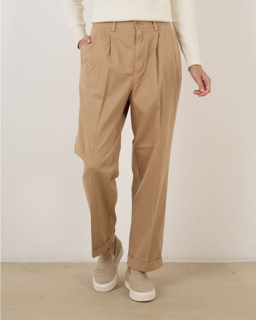 Polo Ralph Lauren Tailored Trousers With Pleated Front In Neutral