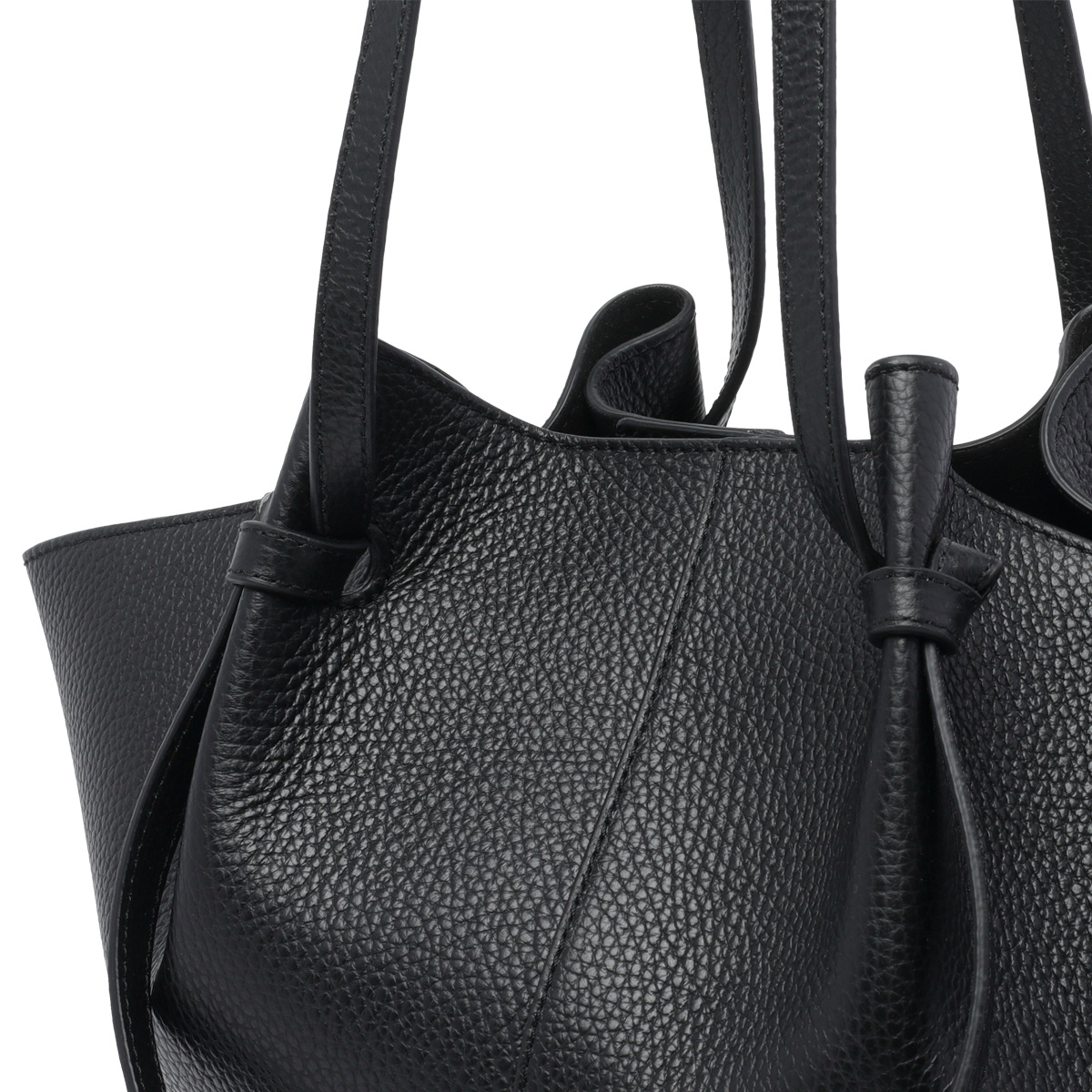 Yuzefi Large Mochi Pebble-grain Shoulder Bag In Black