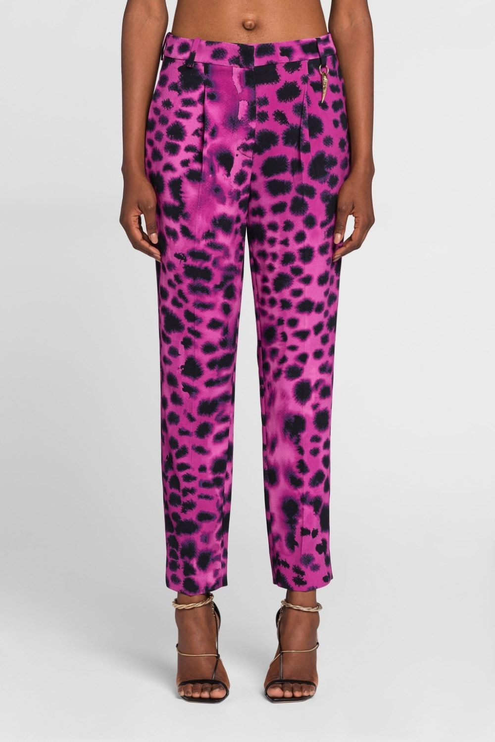Roberto Cavalli Pattern Printed Straight Tube Trousers In Pink