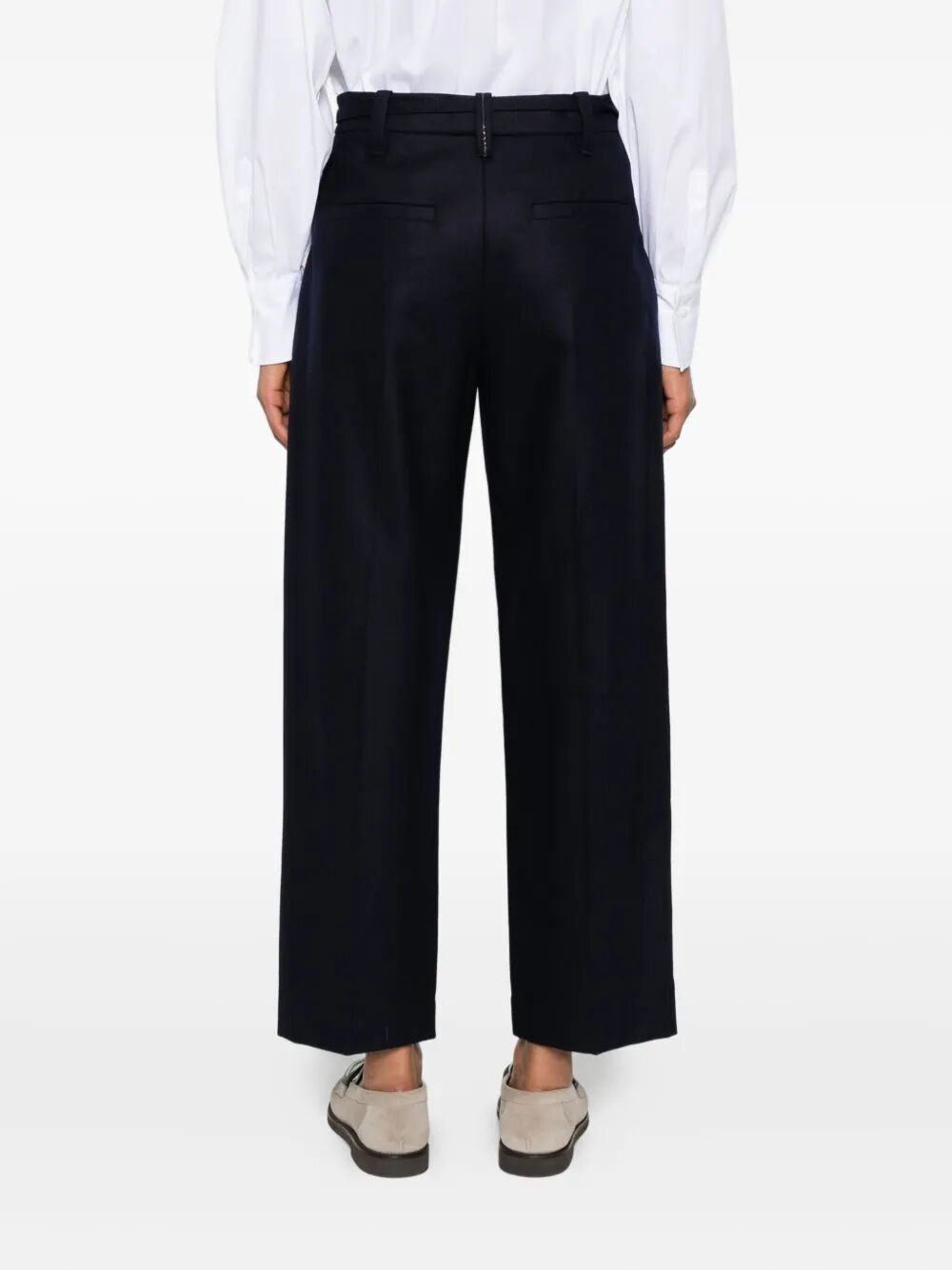 Brunello Cucinelli Pleated-wool Trousers In Black