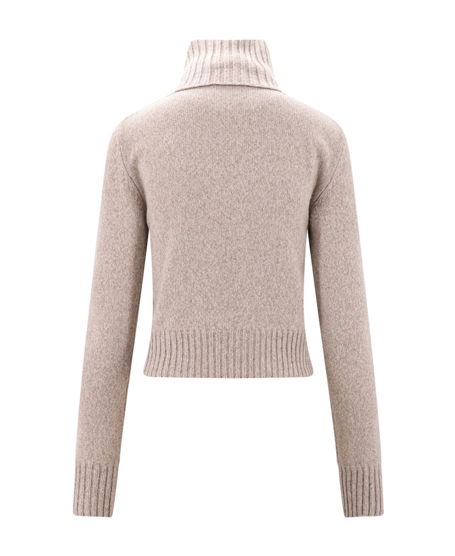Ami Alexandre Mattiussi Ami De Coeur Turtleneck Cashmere Sweater In Nude