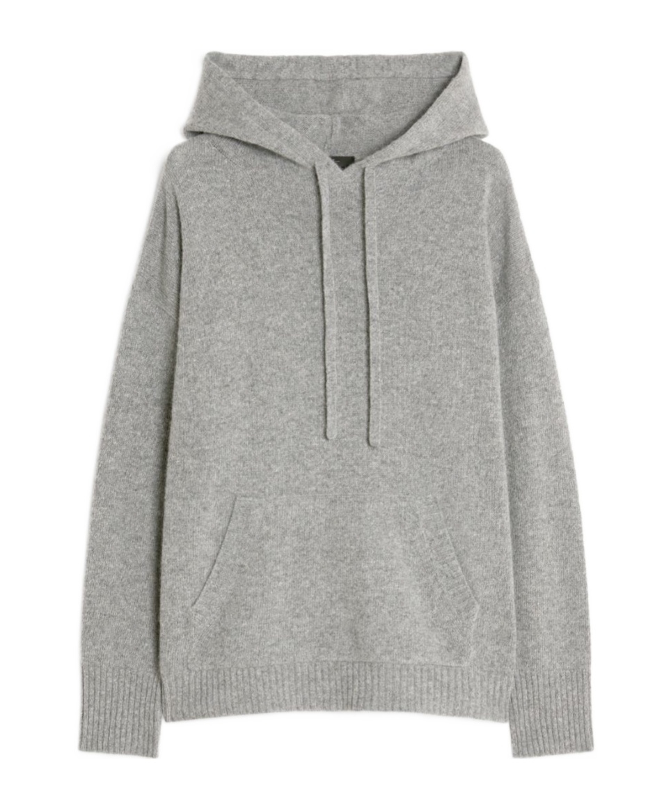 Weekend Max Mara Scenico Viscose & Cashmere Hoodie In Medium Gray