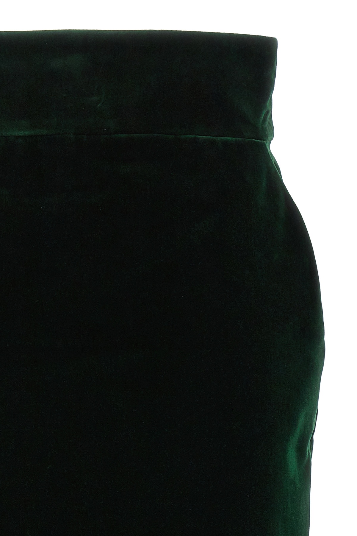 Alexandre Vauthier Velvet Knee-length Pencil Skirt With High Waist In Black