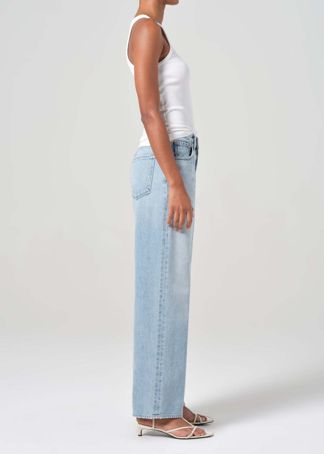 Agolde Light Blue Straight Boyfriend Jeans In Denim