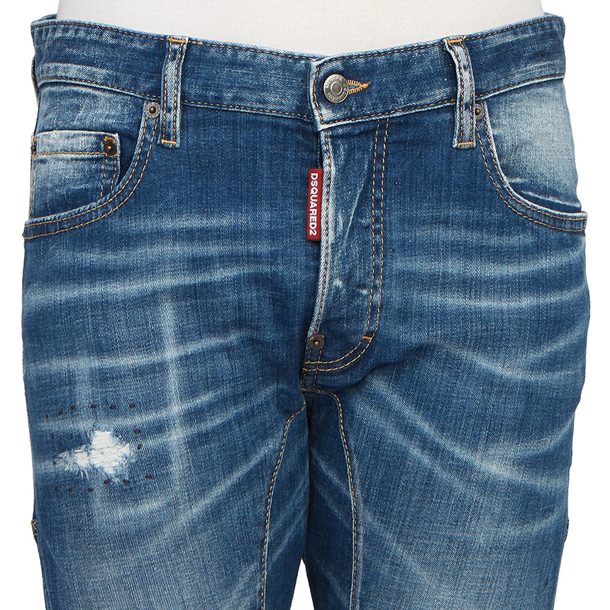 Dsquared2 Logo-patch Jeans In Blue