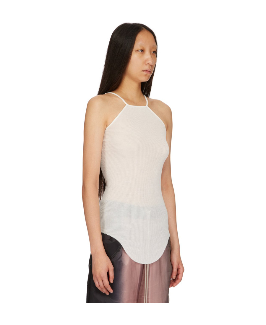 Rick Owens Scorpio Ribbed-knit Tank Top In White