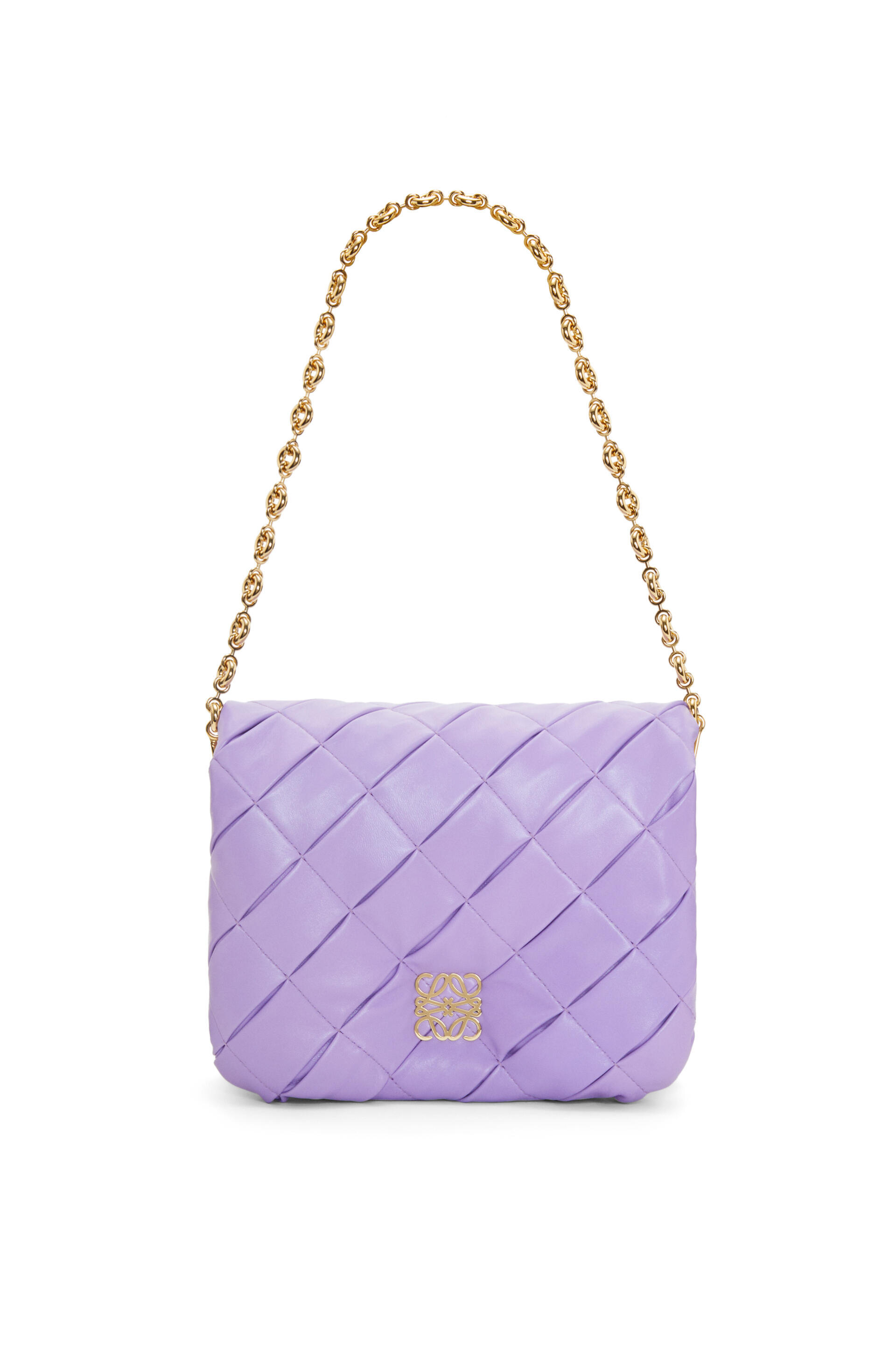 Loewe Mini Puzzle Leather Shoulder Bag In Purple