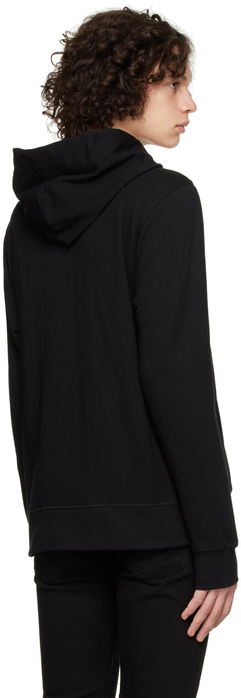 Canada Goose High Collar Black Full-zip Hoodie With Kangaroo Pocket In Black