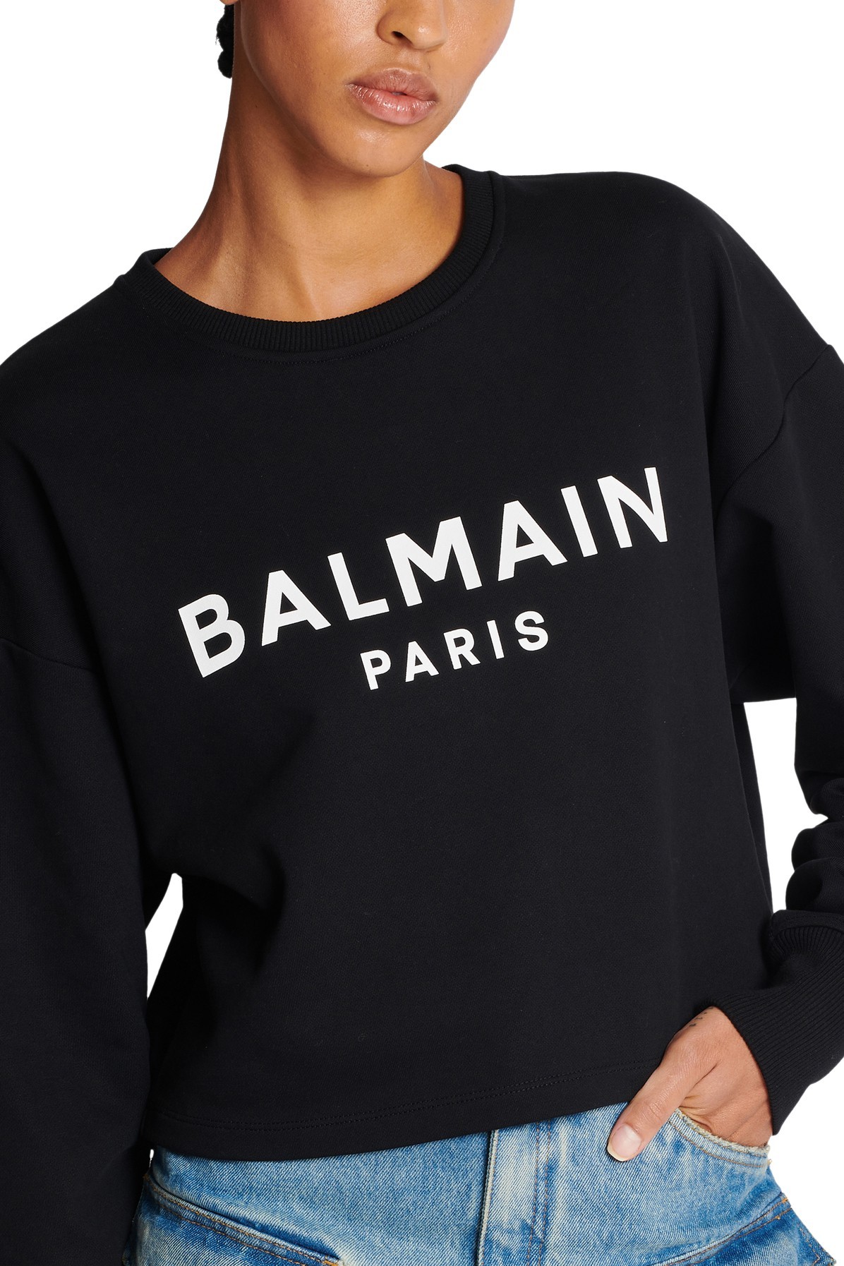 BALMAIN LOGO LONG-SLEEVED SWEATER