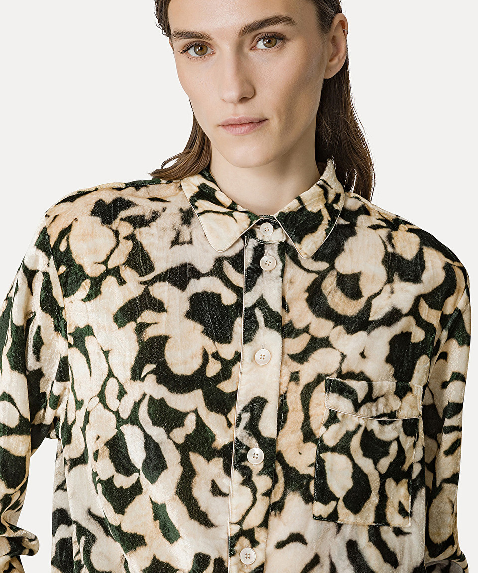 FORTE FORTE LONG-SLEEVED VELVET SHIRT
