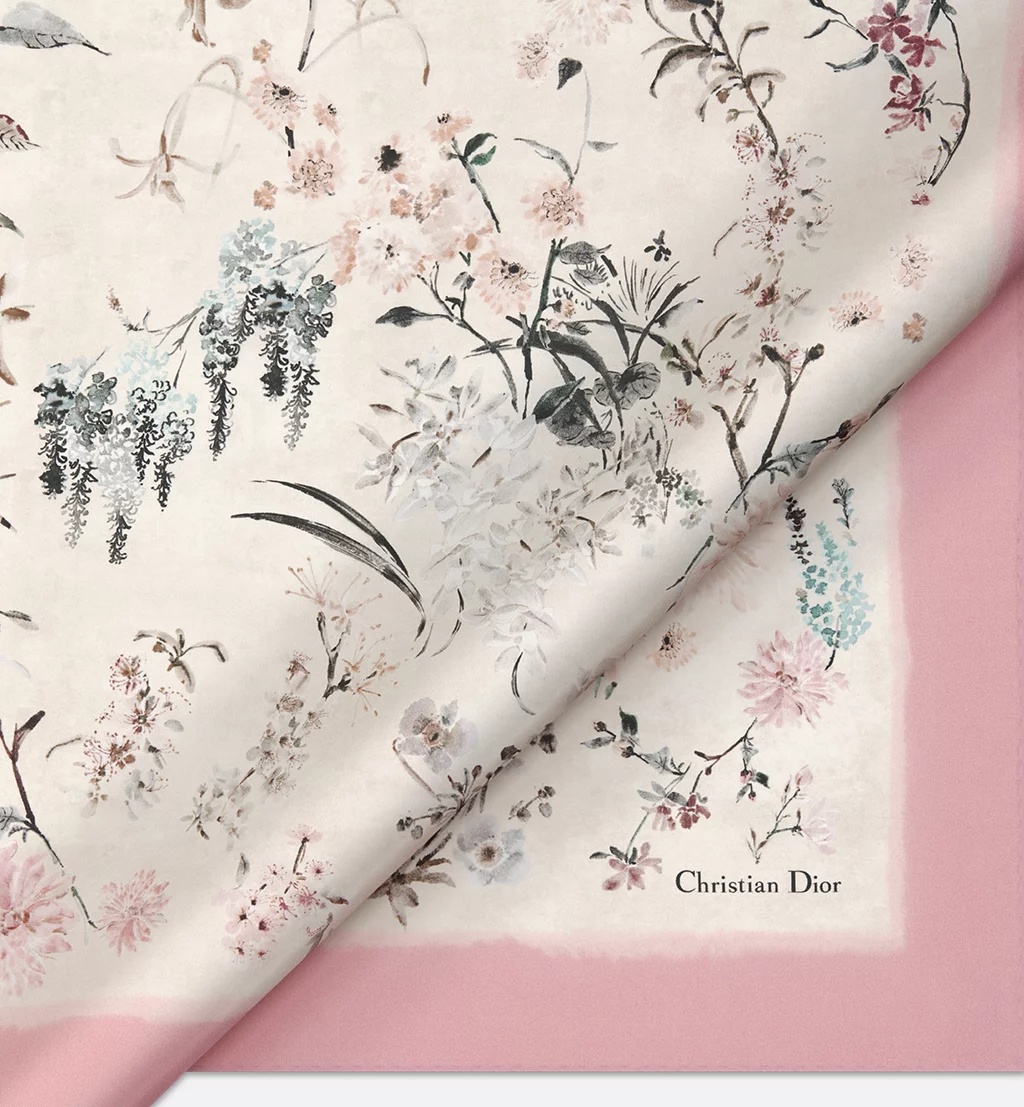 Dior Millefiori 90 Square Scarf In White
