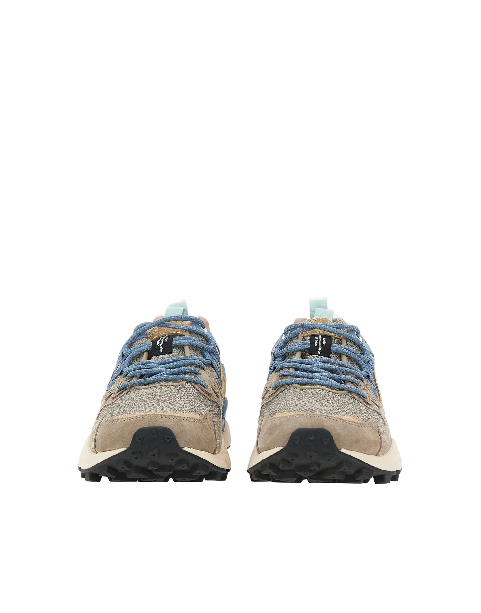 Flower Mountain Yamano 3 Man Suede Mesh Sneakers In Nude