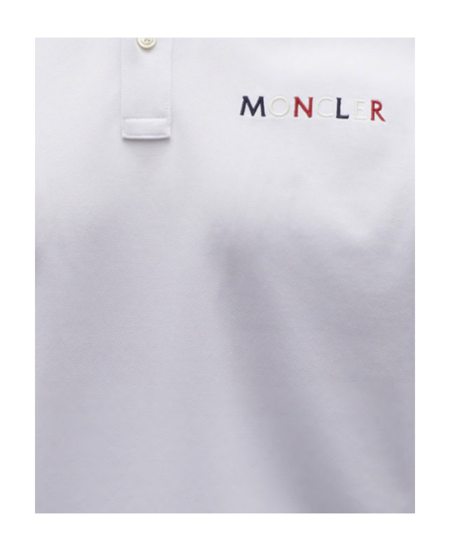 Moncler Logo-embroidered Polo Shirt In White
