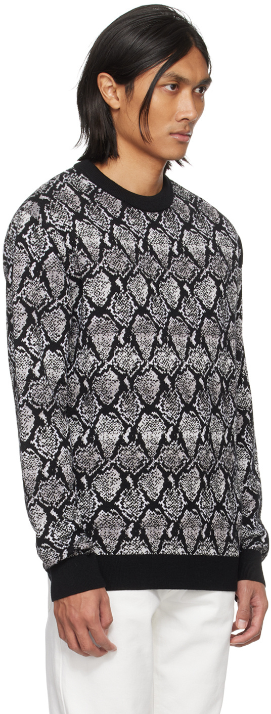 BALMAIN SNAKESKIN JACQUARD PATTERN SWEATER