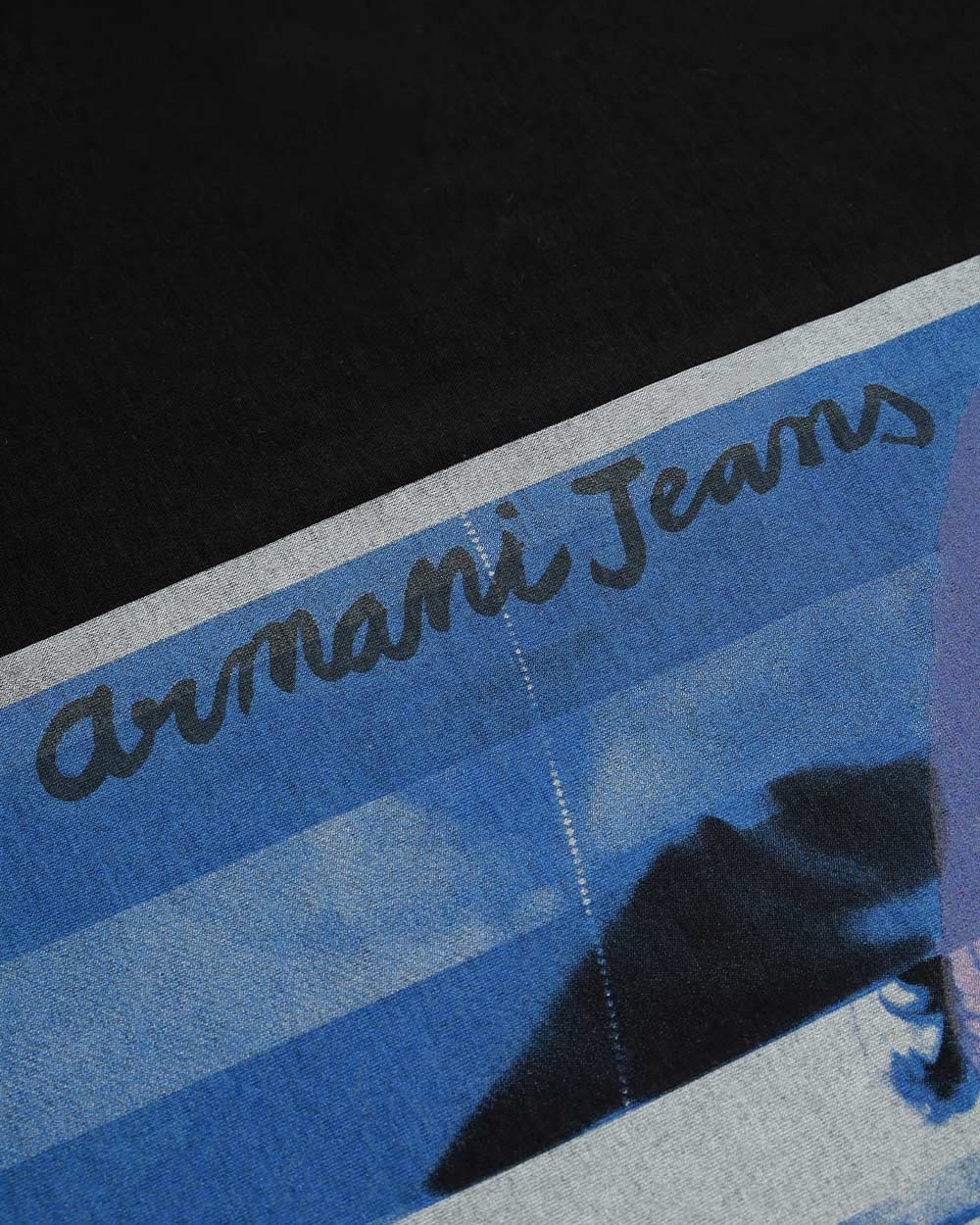Armani Jeans Printed T-shirt With Round Neck In Black