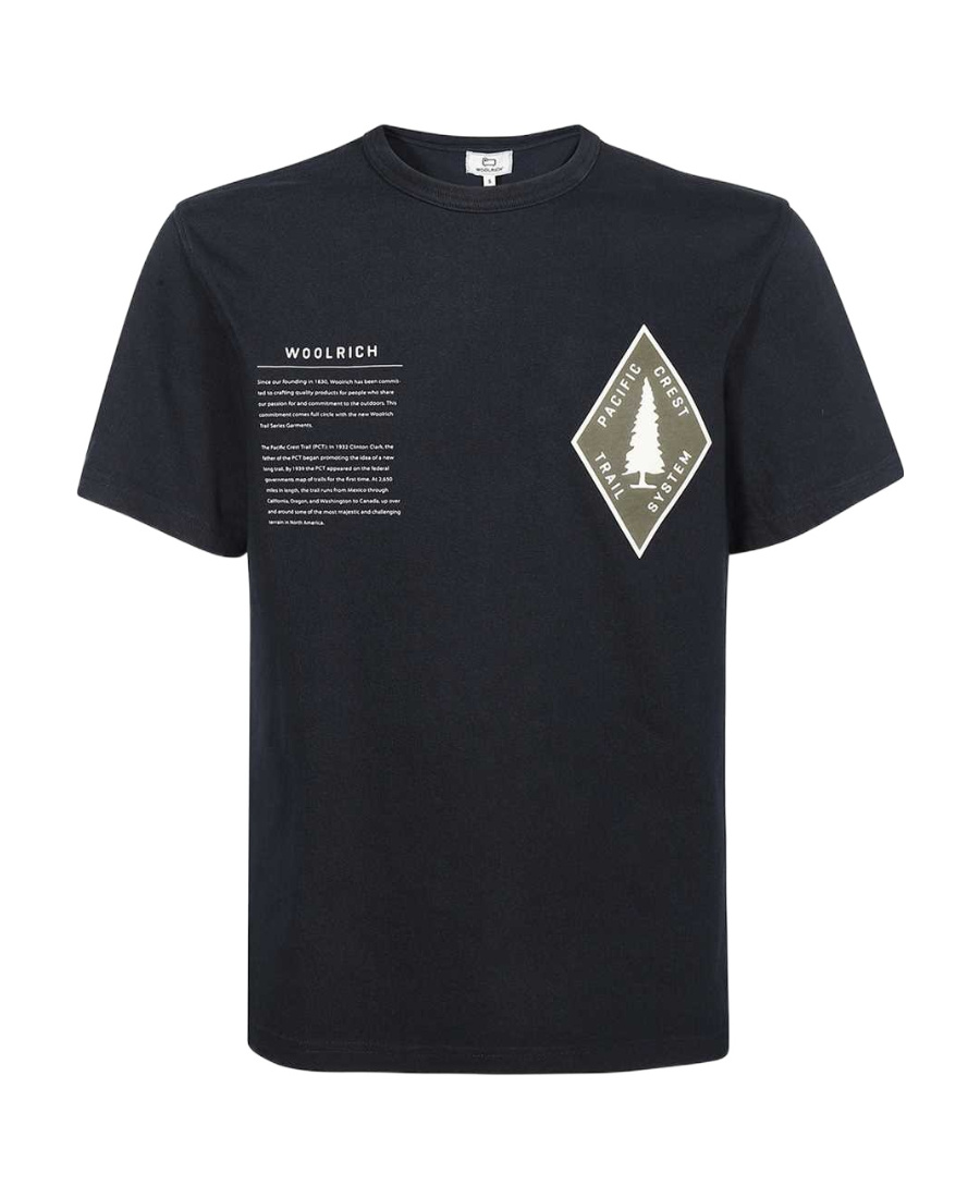 Woolrich T-shirt With Round Neck And Short Sleeves In Black
