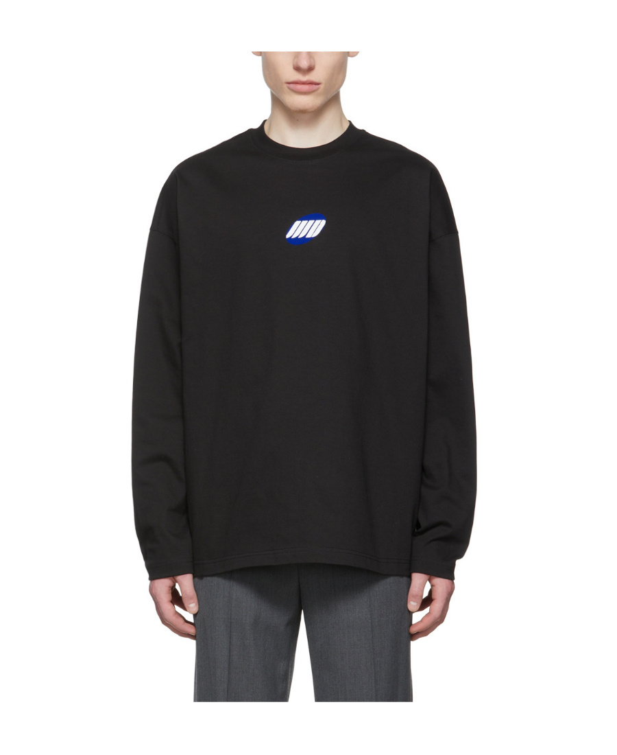 We11 Done Logo-print Cotton Sweater In Black