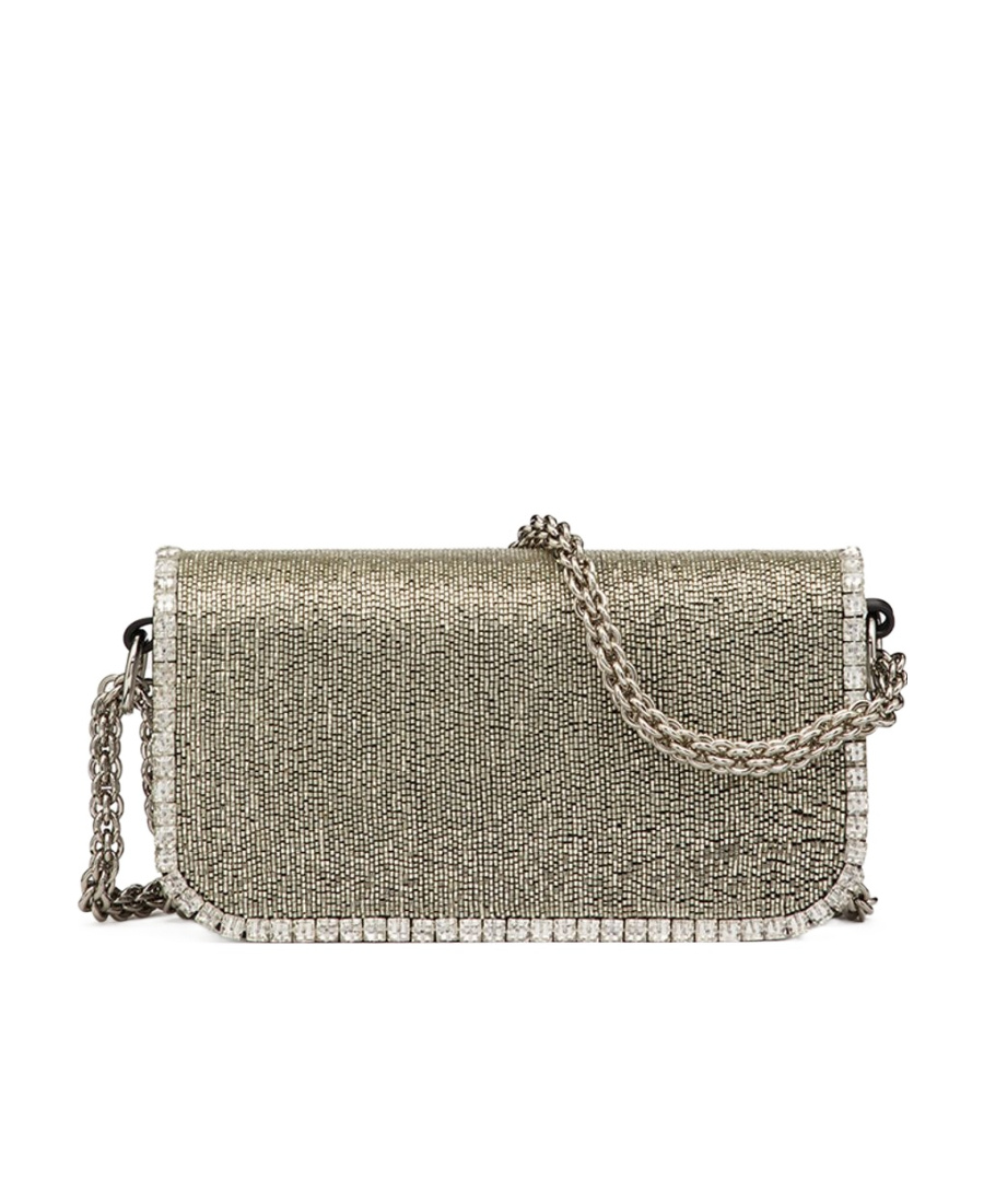 Valentino Loco Embroidered Small Shoulder Bag In White