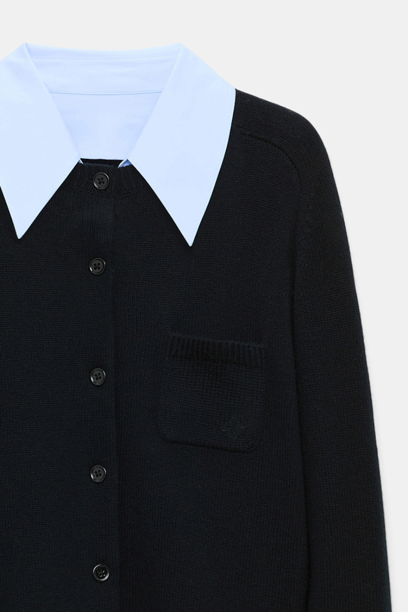 Dorothee Schumacher Elegant Statements Wool And Cashmere Cardigan In Black