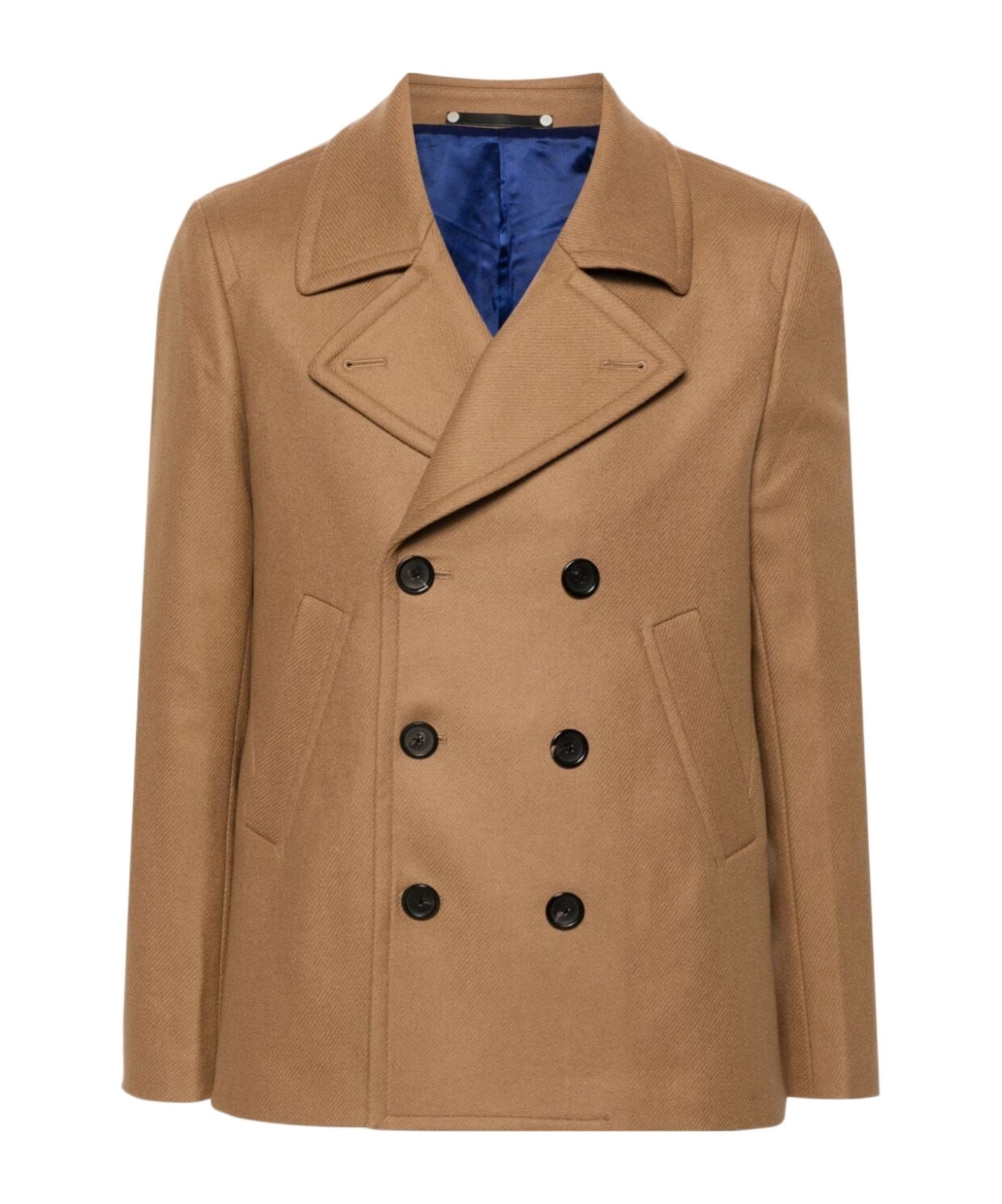 Ps By Paul Smith Notched-lapel Peacoat In Brown