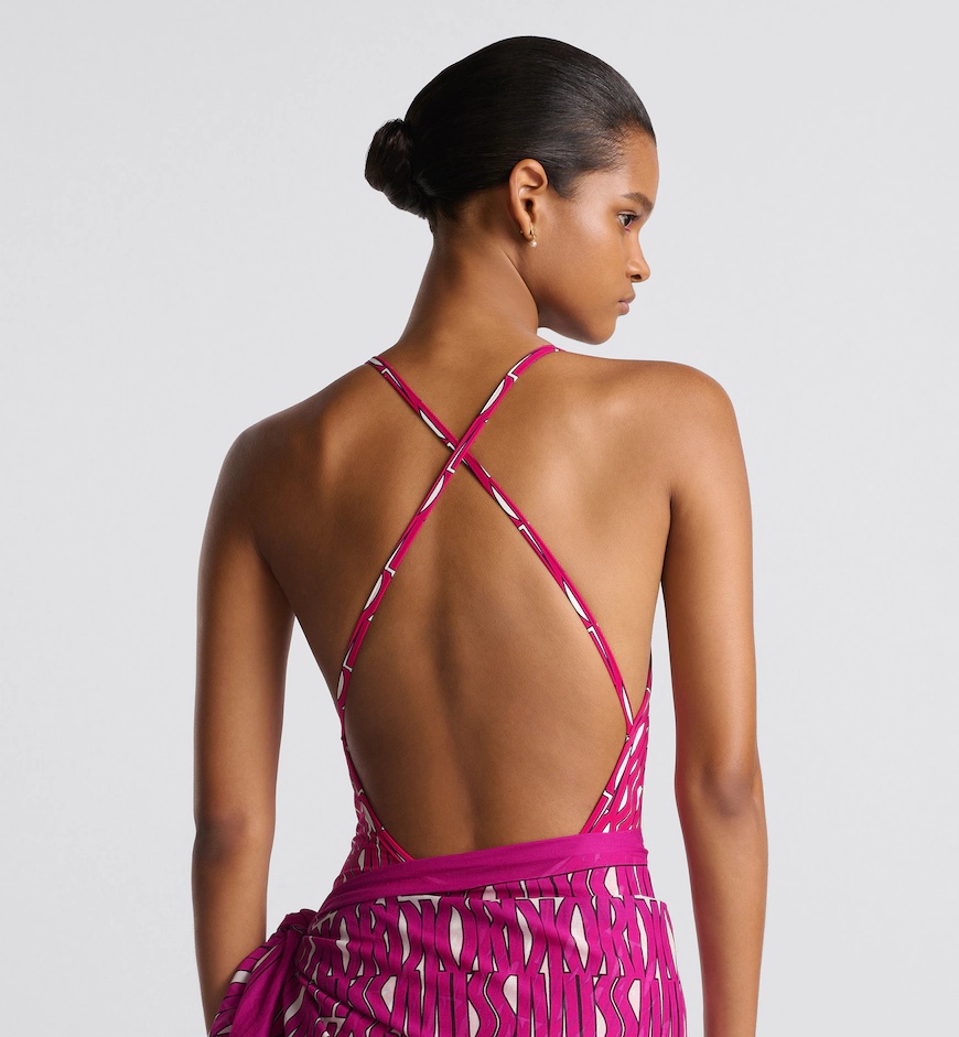 Shop Dior One-piece Swimsuit In Pink