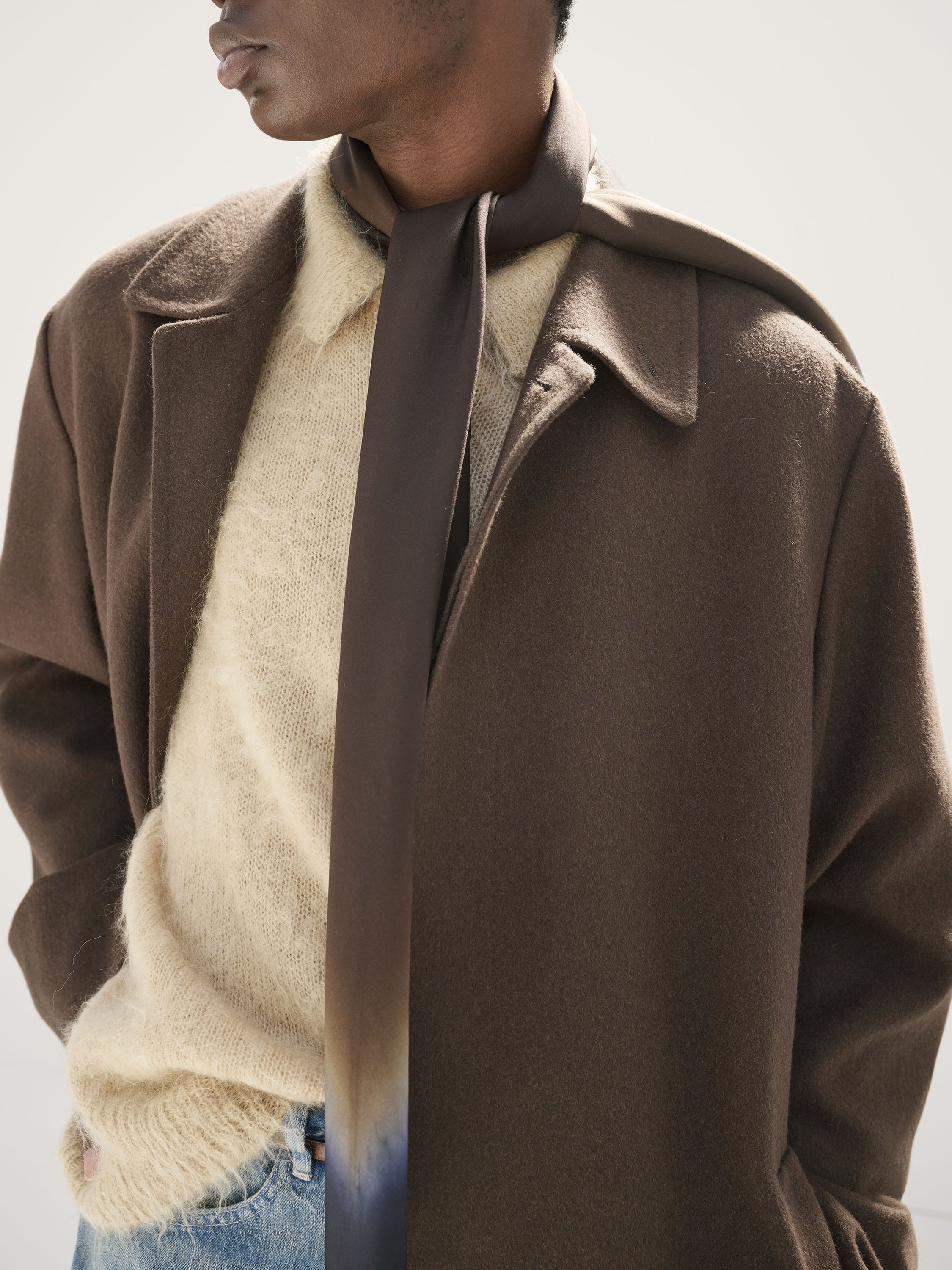 Auralee Button Long-sleeved Coat In Brown