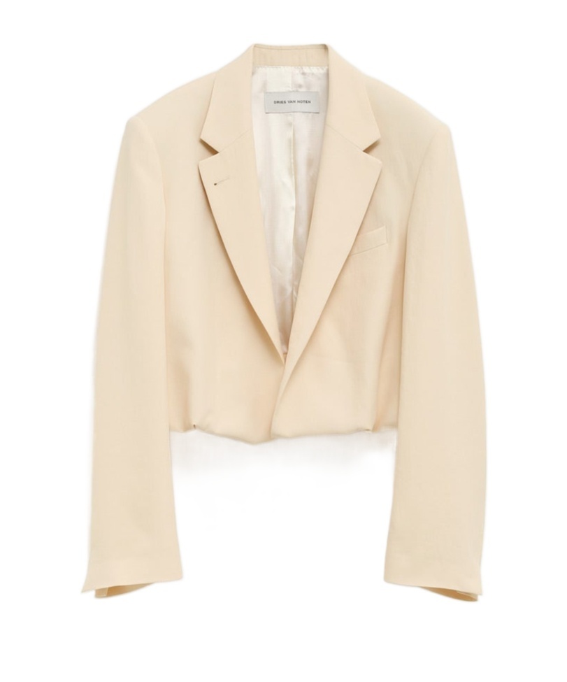 Dries Van Noten Cropped Jacket In Nude