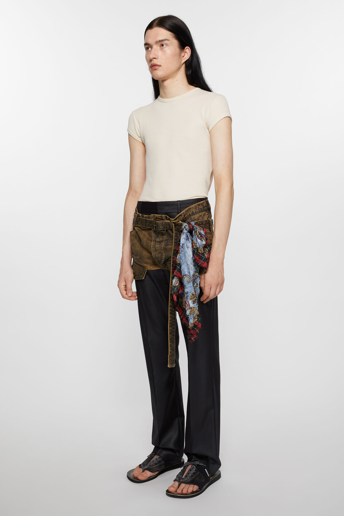 Acne Studios Floral-print Silk Scarf In Multicolor