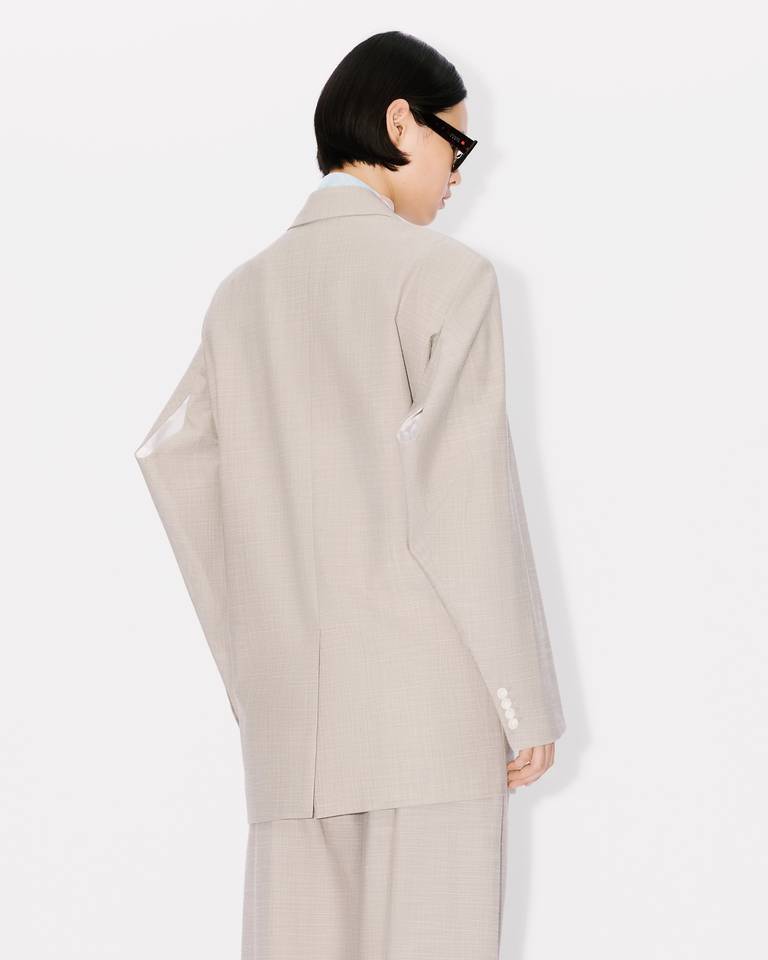 Kenzo Long-sleeved Wool Suit Jacket In Nude