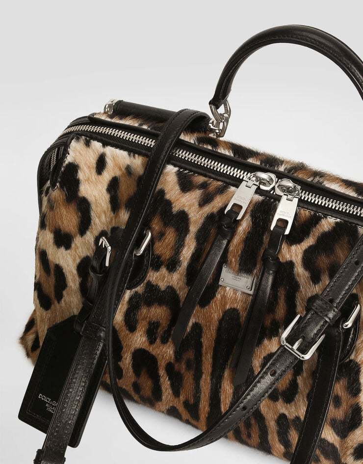 Dolce & Gabbana Leo-print Vittoria Bag In Brown