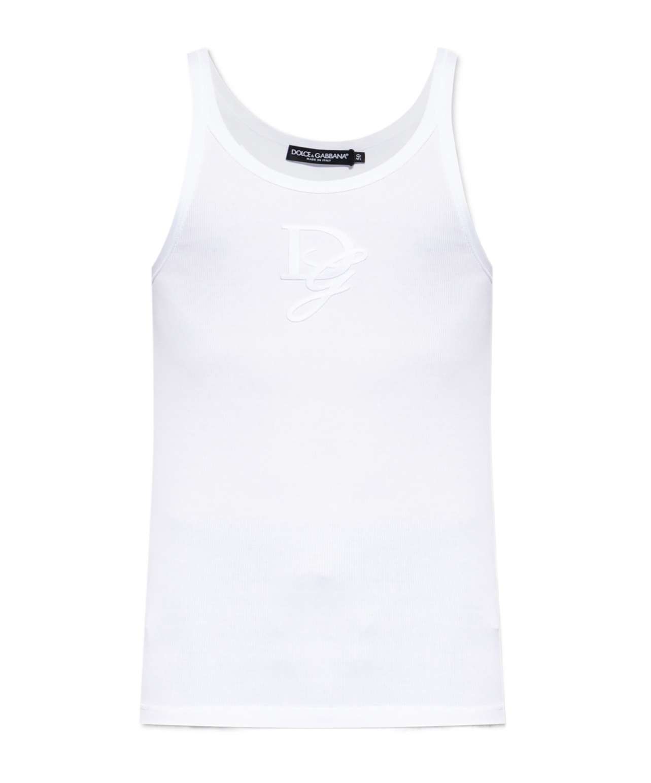 Dolce & Gabbana White Cotton Tank Top In White