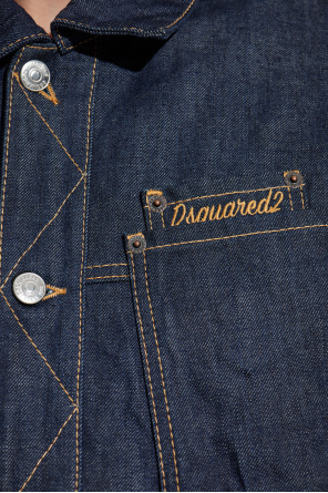 Dsquared2 Multi-pocket Panelled Denim Jacket In Blue