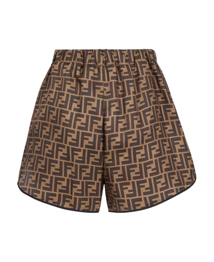 Fendi Ff Pattern Silk Pajama Set In Black