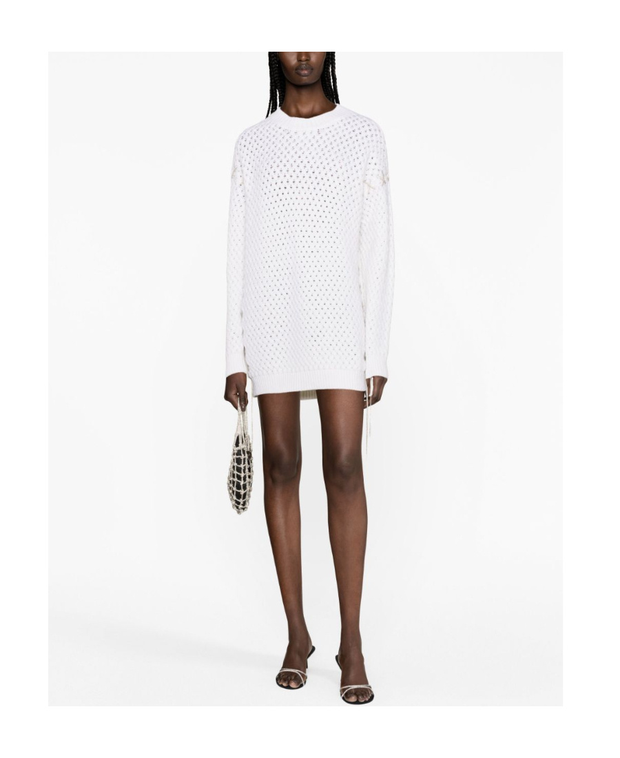 Giuseppe Di Morabito Decorative-stitches Knitted Minidress In Nude