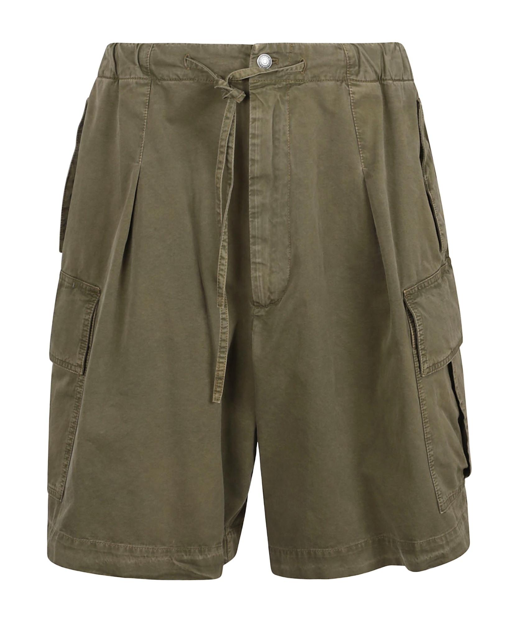 Alexander Mcqueen Cargo Pocket Drawstring Waist Shorts In Green