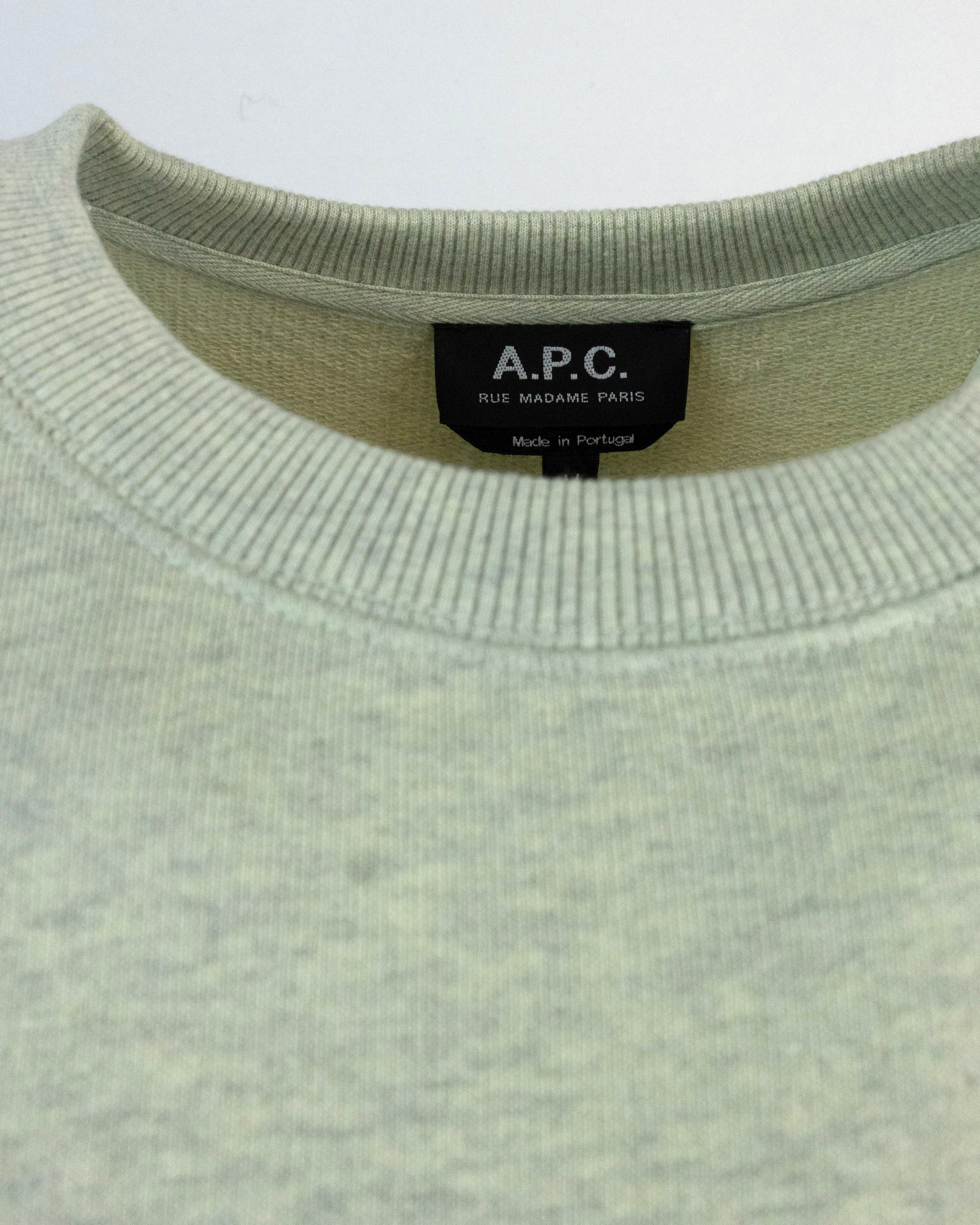 Apc A.p.c. Logo Printed Crewneck Sweatshirt In Gray