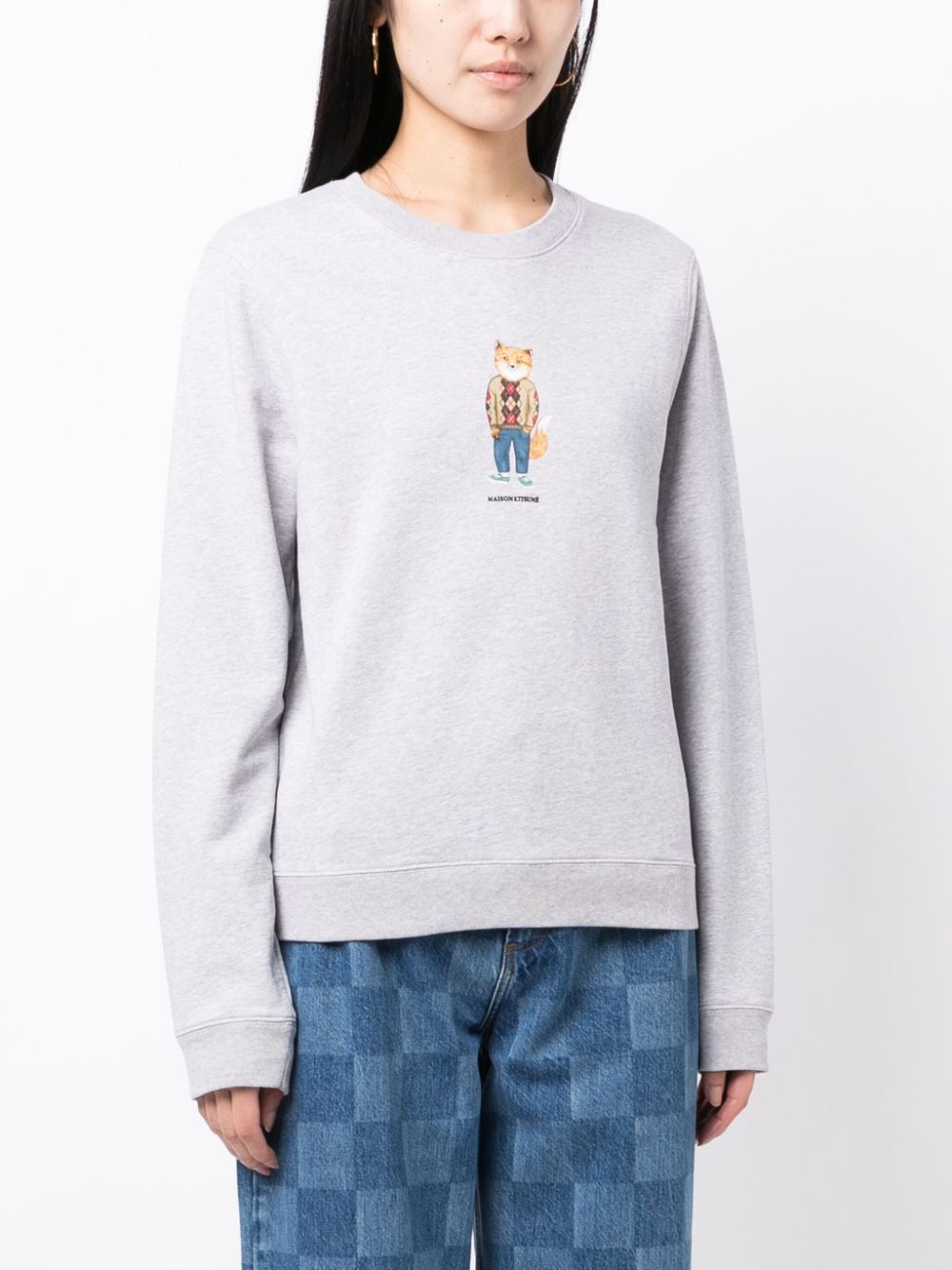 MAISON KITSUNÉ FOX-PRINT COTTON SWEATSHIRT