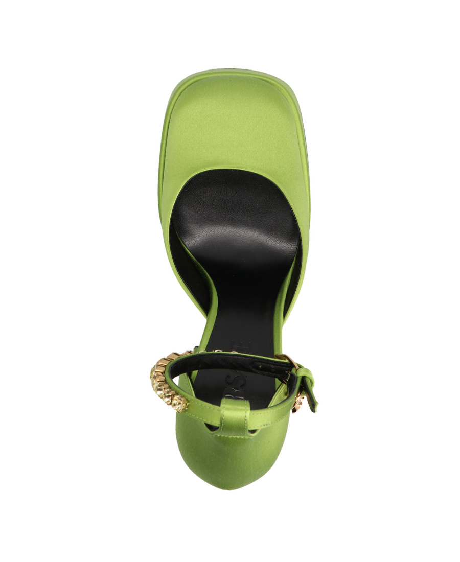 Versace Medusa Aevitas 125mm Satin Pumps In Green