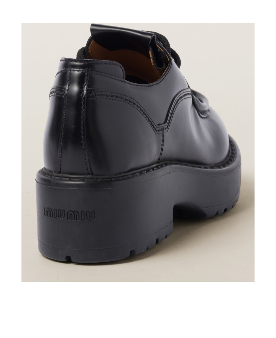 Miu Miu Chunky-sole Lace-up Shoes In Black