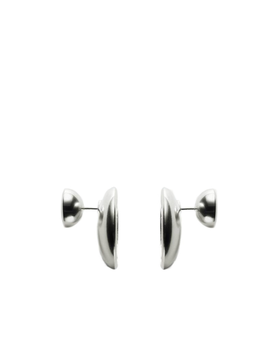 Bottega Veneta Concave Earrings In Gray