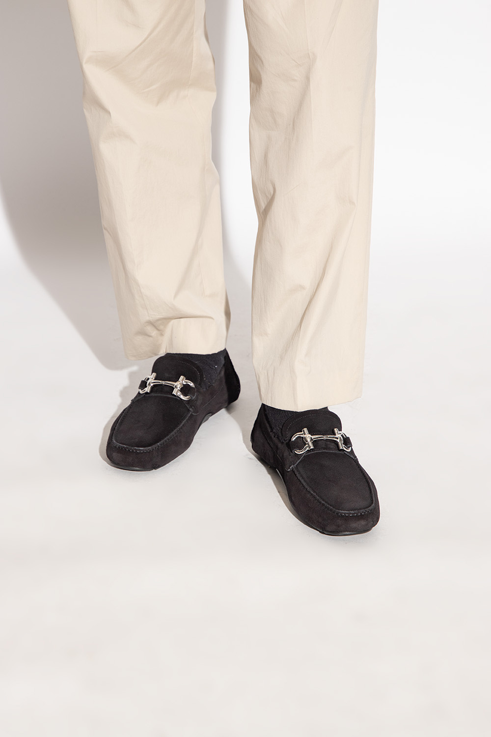 Ferragamo Man Loafers Navy Size 7.5 Calfskin In Blue
