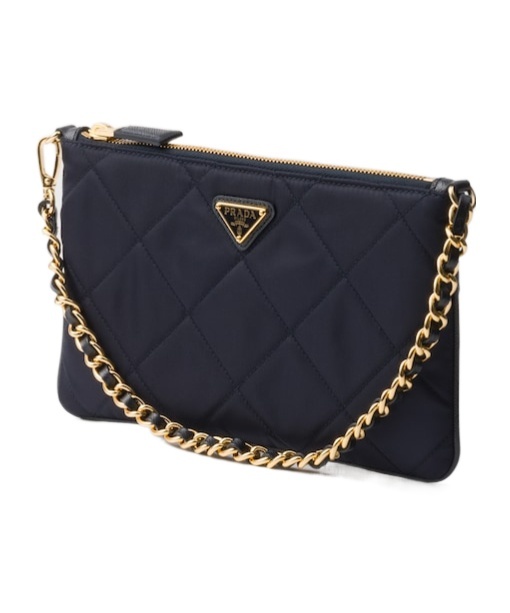 Prada Chain Shoulder Bag In Navy Blue