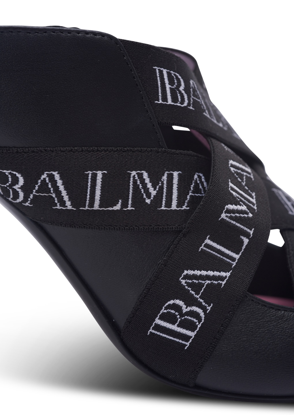 Balmain Square-headed High-heeled Sandals In Black
