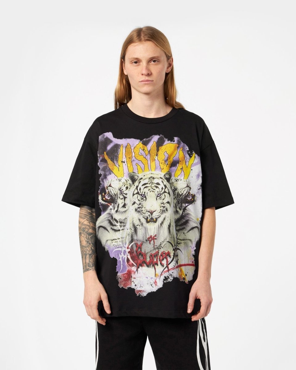 Vision Of Super Graphic-print Cotton T-shirt In Black