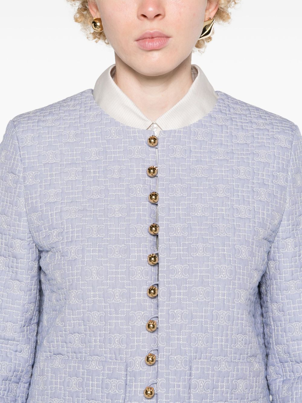 CELINE TRIOMPHE BOUTIS CHELSEA JACKET IN STRIPED COTTON