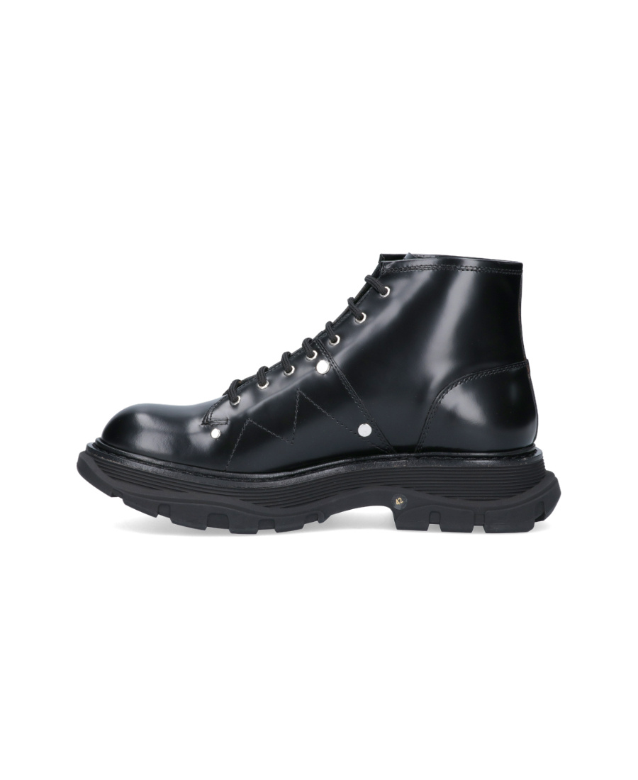 Alexander Mcqueen Tread Lace Up Boots In Black