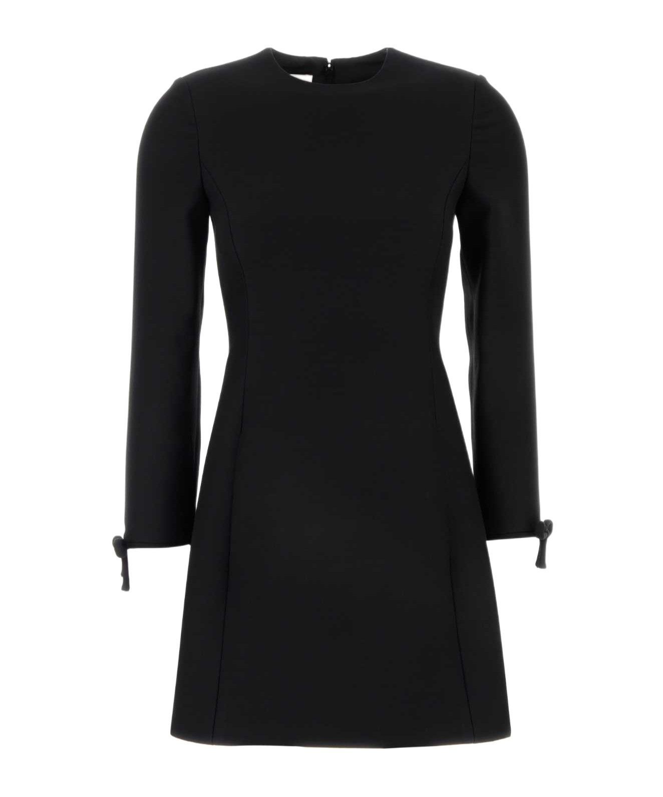 Valentino Garavani Open Back Bow Mini Dress In Black